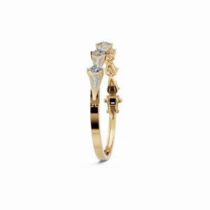 Brazalete de Oro Amarillo de 14K con Diamantes Cultivados en Laboratorio en Forma de Cometa Geométrica - Joyería para Fiestas de Compromiso y Regalos - Product Image 3
