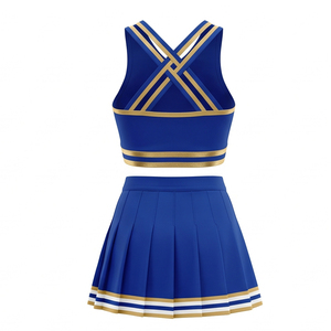 Ensemble d'uniformes de pom-pom girl pour adultes MALUZA INDUSTRIES, personnalisés par sublimation, respirants, en spandex/polyester, avec hauts et jupes - Product Image 2