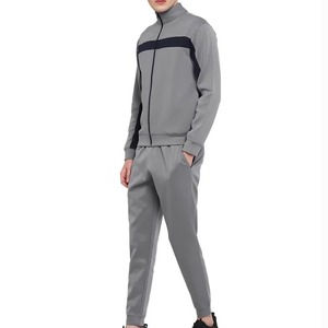 Chándal Deportivo para Hombre en Color Gris con Bloques de Color, Cierre de Cremallera, Transpirable, para Otoño, Corte Regular, con Bolsillos Laterales - Product Image 3