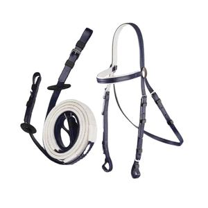 บังเหียนขี่ม้าทนทานม้าสีดำสีผสมสีขาว P V C การแข่งขันแบบหรูหรา - Product Image 2