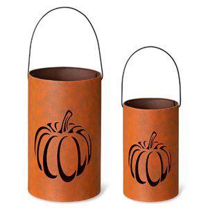 Black & <b>Orange</b> Metal Pumpkin Lantern Halloween Decoration Set Of 3 Pieces - Product Image 5