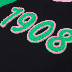 1908 Premium Chenille Raglan <b>Shirt</b> for <b>Women</b> Green White <b>Black</b> Color Soft Cotton Blend Short Sleeve Casual Greek Style - Product Image 6