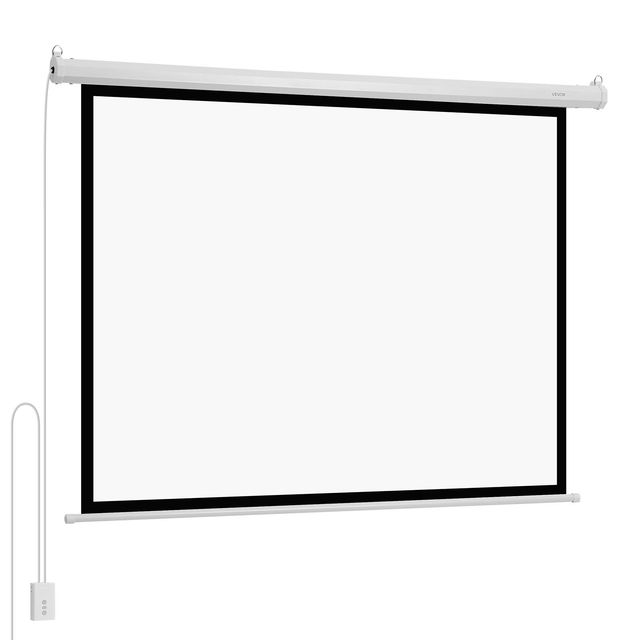 72-Inch 4:3 1080 HD Motorized Electric Projection Screen Wall-Mounted Display for High-Definition Remo Projector
