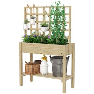 Fioriera Rialzata Zincata con Traliccio, Resistente Contenitore per Piante da Esterno e Recinzione per Decorazione Giardino - Product Image 2