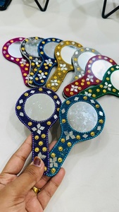 Handcrafted Art Pocket <b>Mirrors</b> Traditional Indian Artisanal Elegance with Intricate <b>Mirror</b> Work and Vibrant Beaded Embroidery - Product Image 2