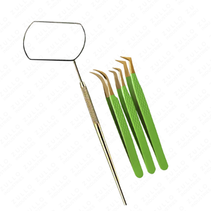 High Quality Green Mirror Polish Stainless Steel Eyelash Extension Tweezers Pointed Tip Volume Lash Beauty <b>Precision</b> <b>Tool</b> - Product Image 4