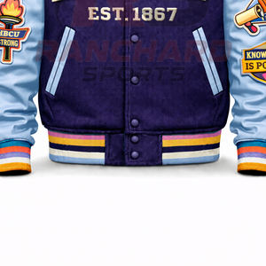 Veste bomber HBCU pour homme – Veste universitaire classique avec construction en laine résistante - Product Image 2