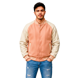 Blouson universitaire personnalisé avec bordures contrastées, fabricant de vêtements streetwear, fournisseur de vêtements en gros à marque privée - Product Image 1