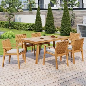 Ensemble de meubles de patio en teck pour extérieur, fabriqué en Indonésie WT44567 - Product Image 1