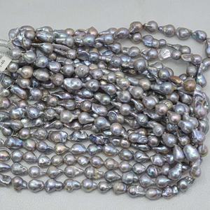 Perlas de Agua Dulce Naturales Grises Multicolores de 10 mm, 12 mm, 14 mm, Perlas Barrocas Redondas, Calidad AAA, Perlas Lisas para Joyería, Regalos de Año Nuevo - Product Image 4