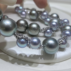 Collier de perles blanches australiennes de la série blanche, 925 argent pur 99,9%, nouveau, 13-14 mm, sans défaut, chaîne en diamant, 100% naturel, printemps/été - Product Image 3