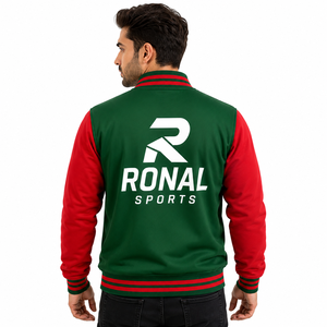 เสื้อแจ็คเก็ตวาร์ซิตี้สีเขียวแดงสำหรับผู้ชาย RONAL SPORTS แบบลำลอง ปกคอปกติ ติดกระดุมด้านหน้า ทรงพอดีตัว เหมาะสำหรับใส่ในฤดูใบไม้ร่วงและฤดูใบไม้ผลิ - Product Image 4