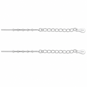925 Sterling Silver Minimalist Beaded Chain <b>Anklet</b> for Women Dainty Everyday Jewelry Daily Wear Gift High Polish Finish Fine Ank - Product Image 2