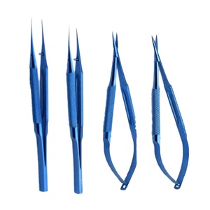 Kit de Microcirugía Manual de Metal, 14CM, Aleación de Titanio, Juego de Microcirugía Oftálmica, Portaagujas/Pinzas/Tijeras - Product Image 2