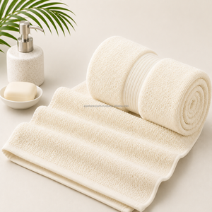 400 GSM Cotton Bath Towels Hospital Quality Thick Feel Lightweight Quick Dry Fabric OEM Private <b>Label</b> Manufacturer Supplier - Product Image 3