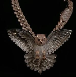 Collar de boda de plata de ley 925 con colgante de nombre estilo Hip Hop con incrustaciones de moissanita y diamantes, calidad de exportación, de proveedor indio - Product Image 3