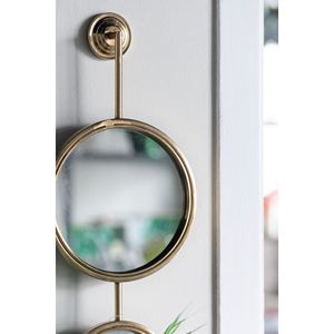 Specchio da Parete Contemporaneo Unico a 2 Cerchi 28,5 x 72,5 cm per Soggiorno, Camera da Letto e Ingresso - Product Image 4