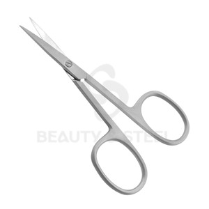 Ciseaux de manucure mats argentés de qualité supérieure avec bord droit professionnel et poignées ergonomiques larges pour une précision professionnelle en salon - Product Image 3