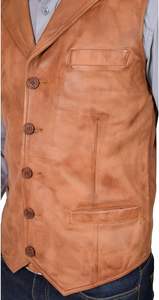 Gilet en cuir pour homme de haute qualité, mode hiver, avec logo, respirant, fabriqué au Pakistan, prix de gros - Product Image 2