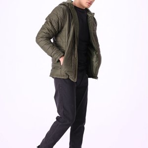 Customizable <b>Men's</b> Hooded Puffer <b>Jacket</b> with <b>Long</b> Zip and Multiple Pockets For Winter Use - Product Image 3