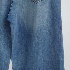 Pantalones Vaqueros de Algodón Sueltos Personalizados para Mujer, Transpirables, de Cintura Alta, Corte Recto, con Cierre de Cremallera, Estilo Casual, Lavables, para Otoño y Primavera - Product Image 4