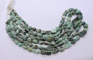 ลูกปัดมรกตทรงก้อนเรียบ AAA ขนาด 5x8-10x15 มม. ลูกปัดพลอยมรกตธรรมชาติ 20 นิ้ว ลูกปัดมรกตขัดเงาธรรมชาติ - Product Image 2