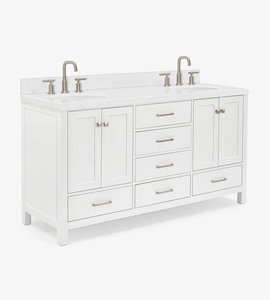 Meuble-lavabo sur mesure Abigail 66 pouces, double vasque, 7 options de finition, fabricant OEM Vietnamien - Product Image 2