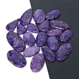 Charoita Natural, Corte Ovalado, Cabujones Sueltos Semipreciosos, Blanco y Negro, para Joyería de Plata, Gema para Joyería Personalizada - Product Image 5