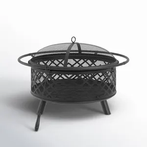 Decorative Laser Cut Stainless Steel Fire Pit <b>Ball</b> Night Shadow Projection Torch Holders Indoor/Outdoor Heating Spark Screen - Product Image 5