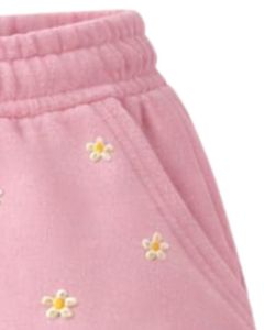 Pantalones Cortos de Mujer con Bordado de Margaritas Rosas, de Algodón y Felpa, Casuales de Verano, con Cintura Ajustable, Fabricante Personalizado, Ropa al Por Mayor - Product Image 2