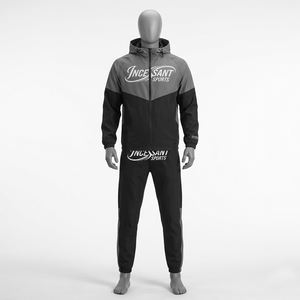 Conjunto Deportivo de Dos Piezas Personalizado para Hombre, Chaqueta Cortavientos INCESSANT SPORTS, Traje de Entrenamiento Ligero con Capucha para Gimnasio, Servicio OEM - Product Image 3