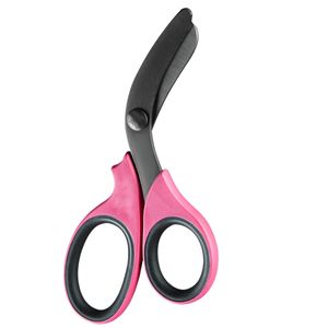 Tijeras de trauma de alta resistencia de 7.5 pulgadas con hojas recubiertas de titanio negro y mangos rosas de Dentavex - Product Image 4