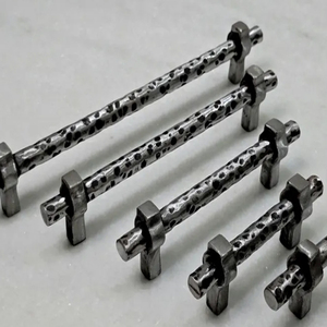 Handcrafted Hammered Iron Handle <b>Rustic</b> Cabinet Drawer <b>Wardrobe</b> Pull Hand Forged Iron Door Pull - Product Image 3