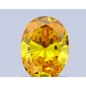 Diamant de laboratoire ovale taille brillant 1 carat, jaune vif fantaisie, pureté VVS2, avec certificat IGI, couleur D-F, pureté VVS-VS, personnalisable - Product Image 1
