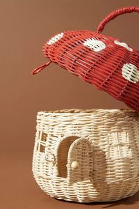 Cesta de Ratán con Forma de Hongo, Hecha a Mano, Cesta de Almacenamiento Tejida Natural, Organizador Ecológico para Habitación Infantil, Decoración Boho para el Hogar - Product Image 2