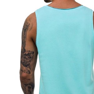เสื้อกล้ามคอกลมถักสีพื้นสำหรับผู้ชาย สไตล์ลำลอง สีฟ้าอ่อน - Product Image 6