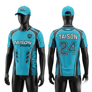 Premium 180 GSM Polyester Interlock Shooting Jersey Sky Blue Black Grey Panel Design Sublimation Custom Logo - Product Image 1