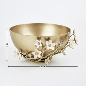 Butterflies And <b>Flowers</b> Designer Elegant Look Round Metal Made Chocolates And <b>Sweets</b> Serving Bowls From India In Lowest Price - Product Image 5