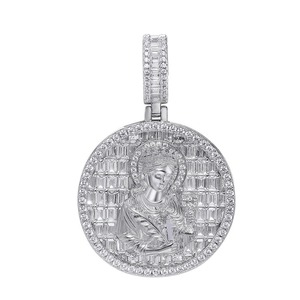 Pendentif religieux personnalisé en argent 925 plaqué or avec moissanite et zircon, motif Jésus, pour homme - Product Image 5