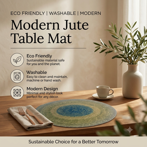Natural <b>Seagrass</b> <b>Placemats</b> Bohemian Design Non-Slip Washable Eco Friendly Dining Room Decor Handmade Woven 35cm Diameter Delhi - Product Image 2