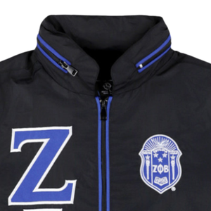 Veste coupe-vent noire Zeta Phi Beta légère à fermeture éclair avec lettres grecques, résistante à l'eau, manteau d'extérieur pour sororité - Product Image 4