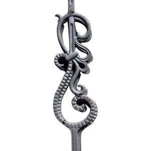 Elegant Traditional Iron Scroll Stair <b>Railing</b> Decorative Architectural Accent Durable Handcrafted Forged Metalwork Component - Product Image 1