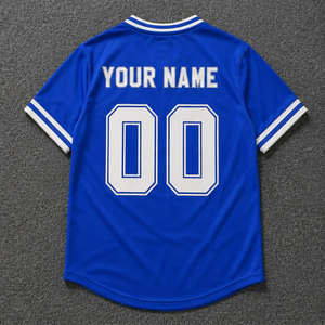 เสื้อบาสเก็ตบอลสีน้ำเงินแบบกำหนดเอง คอวี แขนสั้น พิมพ์ลายแบบระเหิด ระบายอากาศได้ดี ซับเหงื่อ สำหรับผู้ใหญ่ แบบเรียบ - Product Image 2