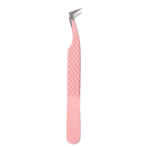 Pinzas para Pestañas de 10 mm con Punta Curva Rosa, Duraderas, de Acero Inoxidable, Herramienta de Belleza de Precisión para Aplicación de Cejas - Product Image 2