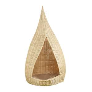 Tente de jeu Wigwam en rotin écologique de qualité supérieure pour enfants, tipi en osier pour tout-petits avec coussin, style bohème - Product Image 1