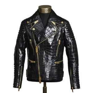 Good Selling Durable Genuine Leather Stand Collar Hooded <b>Jacket</b> for <b>Men</b> OEM/ODM Custom Services Wholesale Price Quilted <b>Jackets</b> - Product Image 1