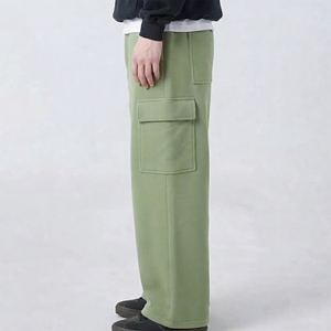 OEM/ODM Custom Made <b>Wide</b> <b>Leg</b> <b>Cargo</b> Pockets Fashionable Baggy Sweatpants Solid Color Breathable Hip Hop Style Joggers - Product Image 5