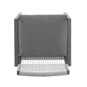 Set da pranzo all'aperto tavolo da pranzo in alluminio resistente e sedia Set di 6 mobili da giardino grigio-nero - Product Image 6