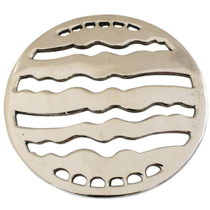 Support de Pot Rond Décoratif en Métal Argenté de Qualité Supérieure, Style Vintage, en Aluminium, avec Motif Vague, Accessoire de Table - Product Image 1
