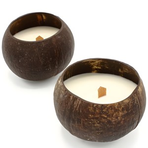 Rustic decor coco shell bowl <b>candles</b> handpoured soy wax <b>candle</b> in coconut shells <b>bulk</b> wholesale - Product Image 6